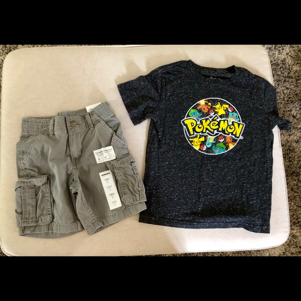 Sonoma/Pokémon shorts and tee outfit, boy’s size 5